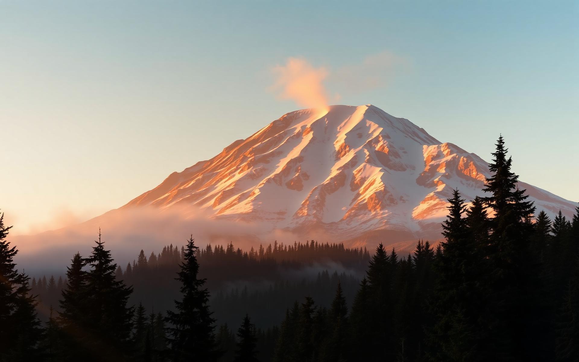 Mt. Rainier over Pierce County, Washington